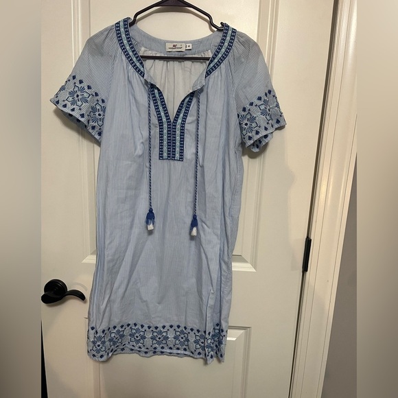 Vineyard Vines Sea Stripe Cotton Embroidered Peasant Dress Size XS (S fit) - Picture 2 of 10